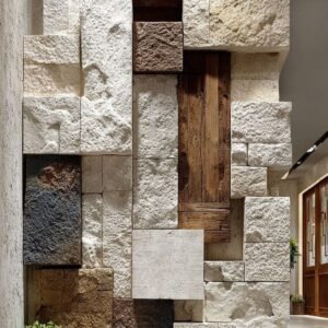 fluted stone cladding / حجر واجهات مضلع مخطط